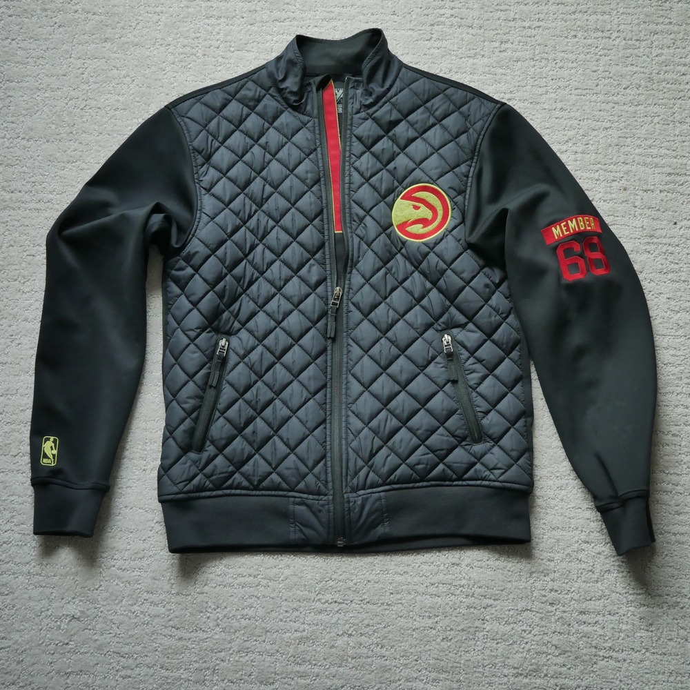 Levelwear NBA Atlanta Hawks Quilted Hybrid Full Zip Jacket Black Mens Small